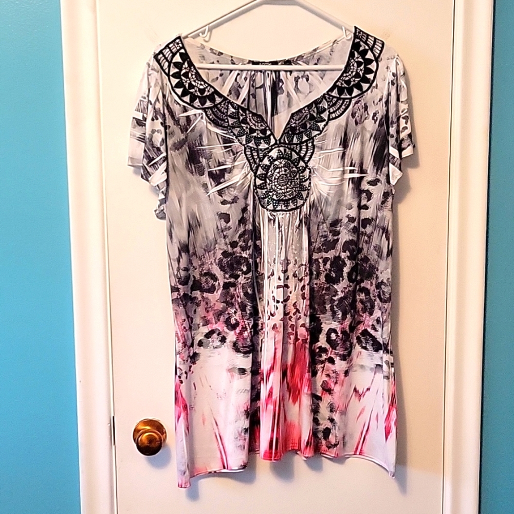 Multi colored silk top